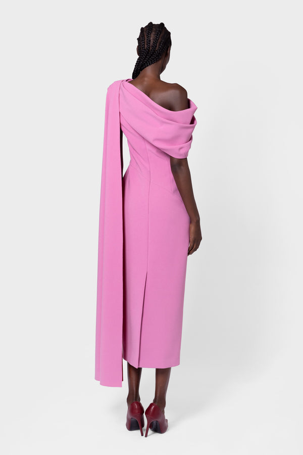 Roksanda Ilincic Designer Midi Dress In Pink