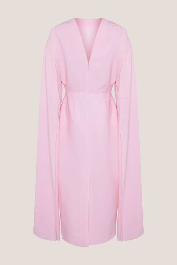 Roksanda Ilincic Designer Midi Dress In Soft Pink