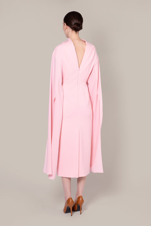 Roksanda Ilincic Designer Midi Dress In Soft Pink