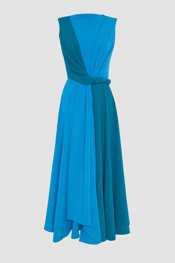 Roksanda Ilincic Designer Midi Dress In Turquoise