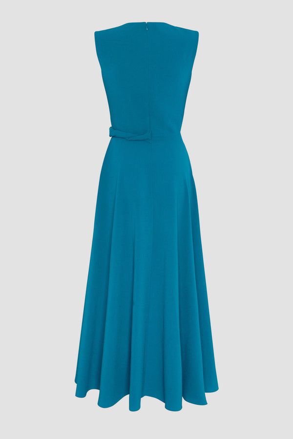 Roksanda Ilincic Designer Midi Dress In Turquoise