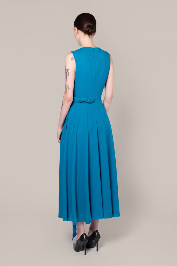 Roksanda Ilincic Designer Midi Dress In Turquoise