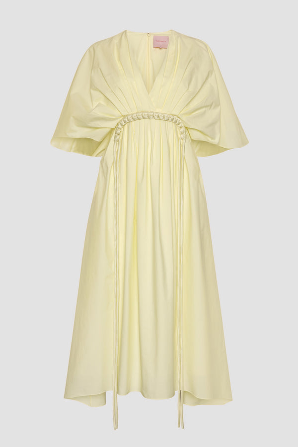 Roksanda Ilincic Designer Midi Dress In Yellow