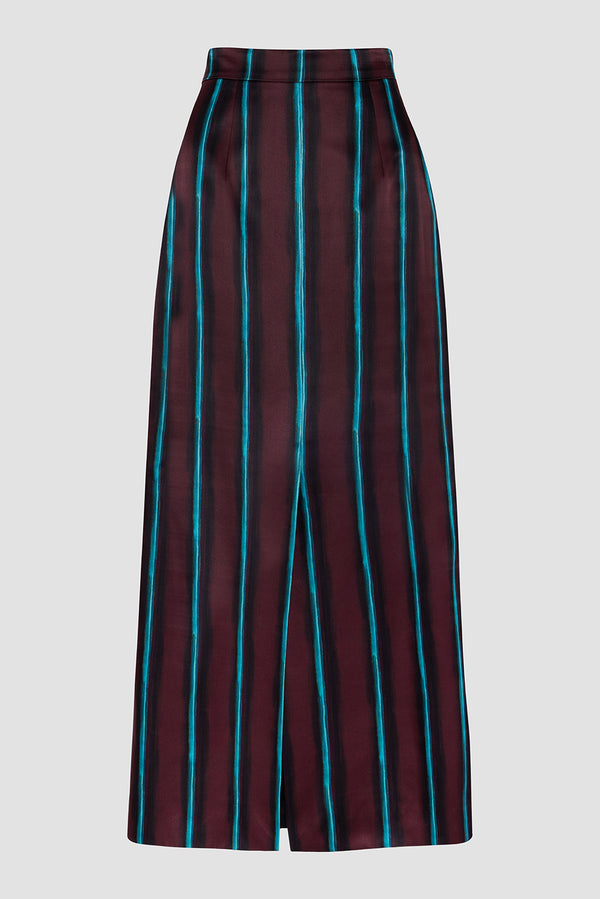 Roksanda Ilincic Designer Midi Silk Skirt In Brown