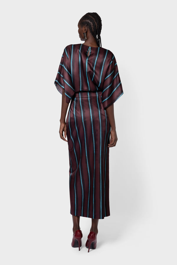 Roksanda Ilincic Designer Midi Silk Skirt In Brown