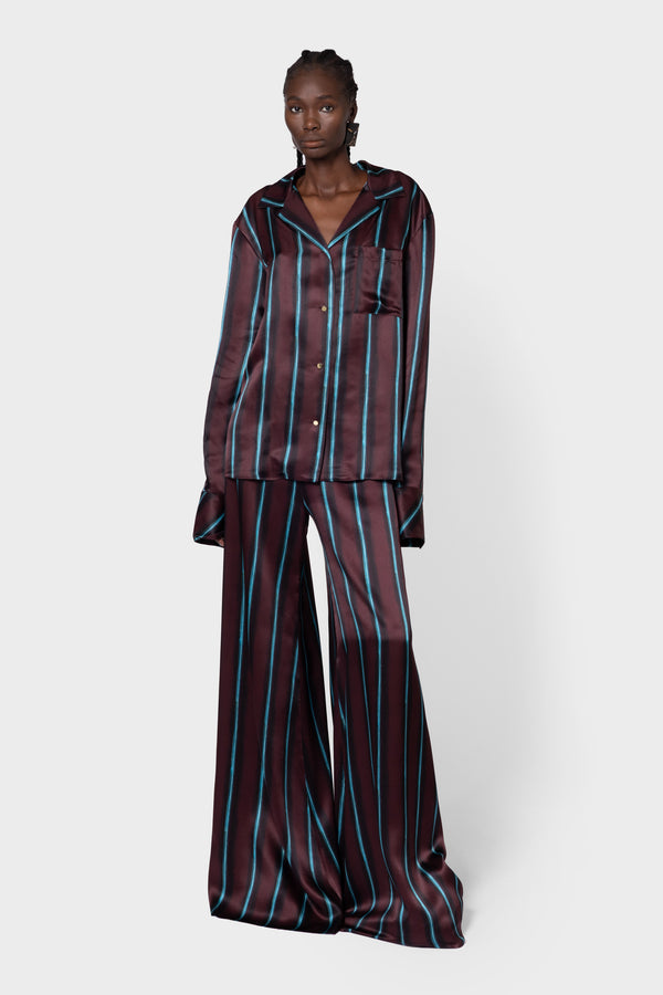 roksanda ilincic Designer Satin Trousers in Brown