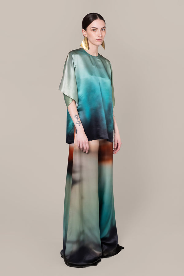 Roksanda Ilincic Designer Satin Trousers In Print