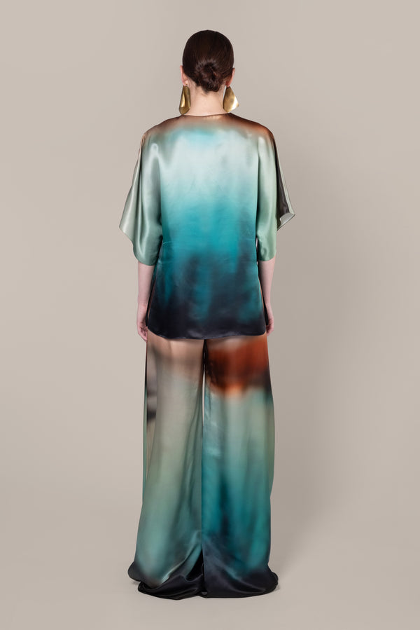 Roksanda Ilincic Designer Satin Trousers In Print