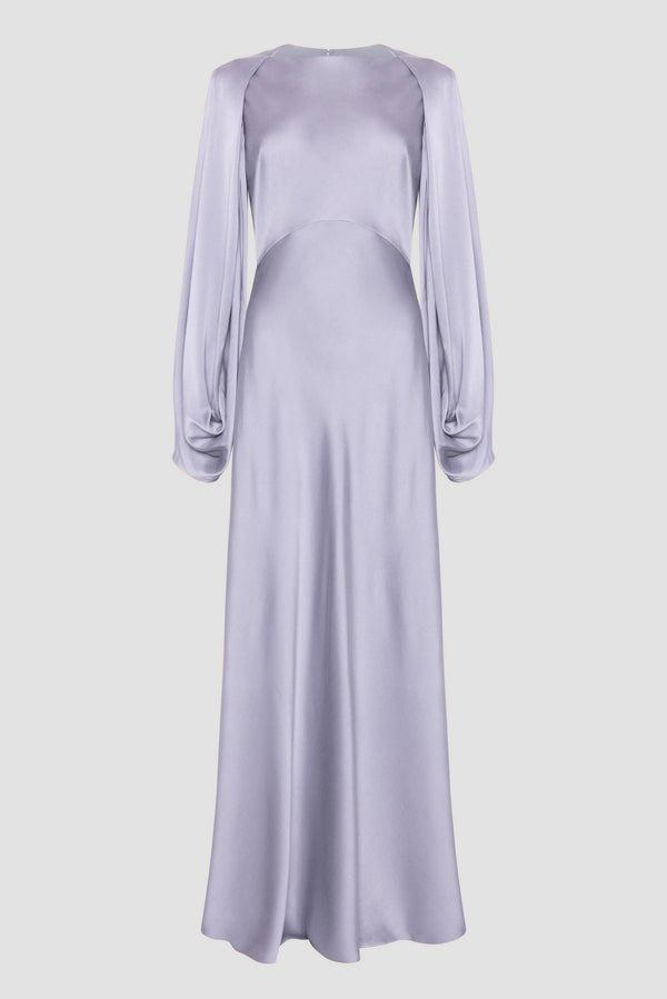 Roksanda Ilincic Designer Silk Midi Dress In Grey