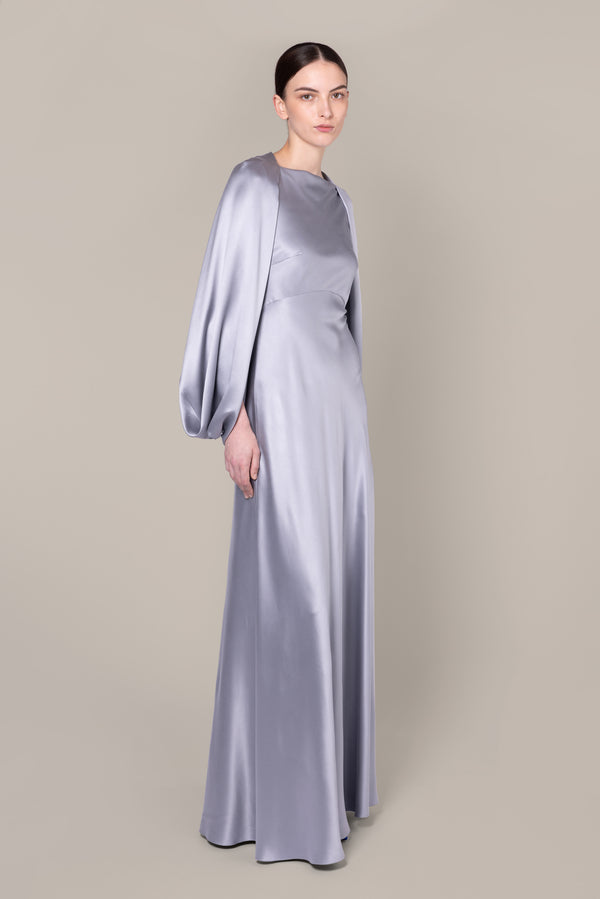 Roksanda Ilincic Designer Silk Midi Dress In Grey