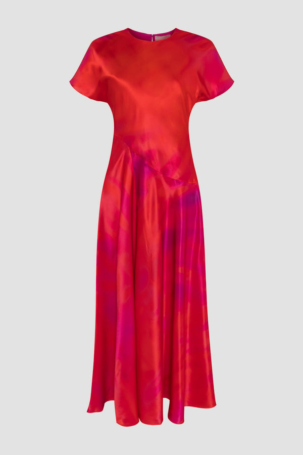 Roksanda Ilincic Designer Silk Midi Dress In Pink