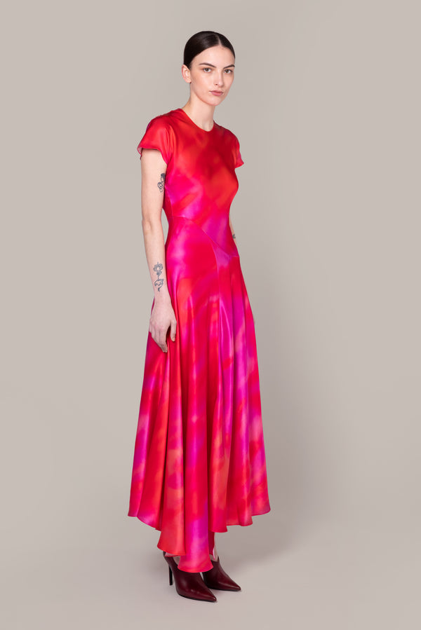 Roksanda Ilincic Designer Silk Midi Dress In Pink