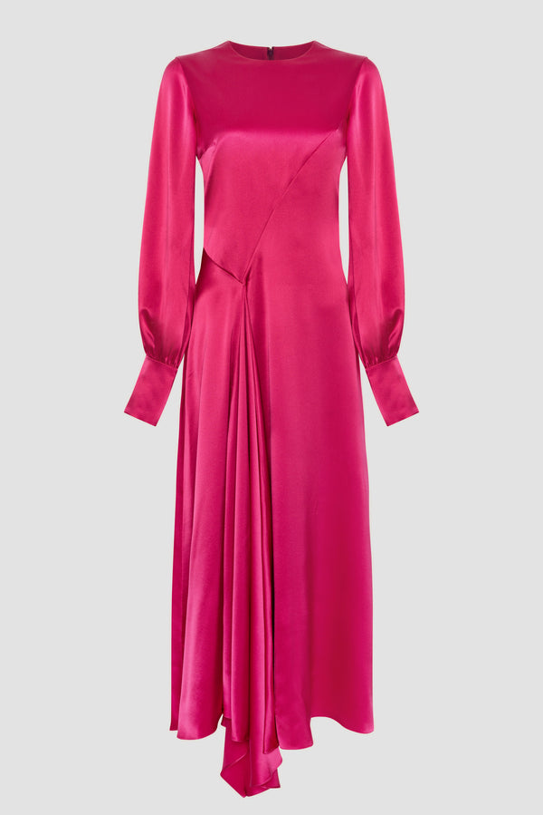 Roksanda Ilincic Designer Silk Midi Dress In Red