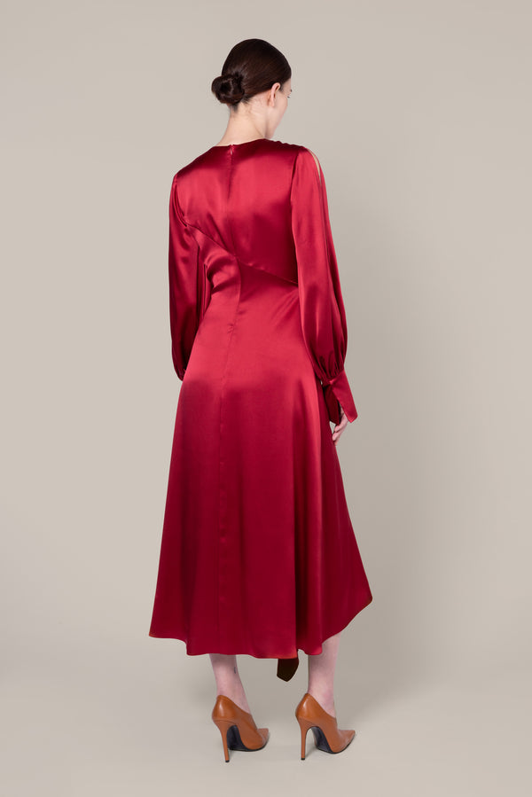 Roksanda Ilincic Designer Silk Midi Dress In Red