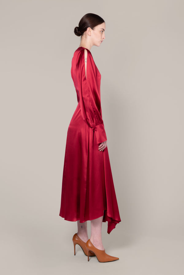 Roksanda Ilincic Designer Silk Midi Dress In Red