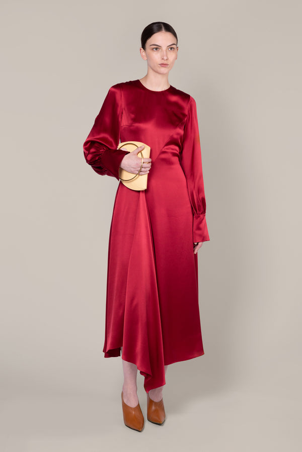 roksanda ilincic Designer Silk Midi Dress in Red