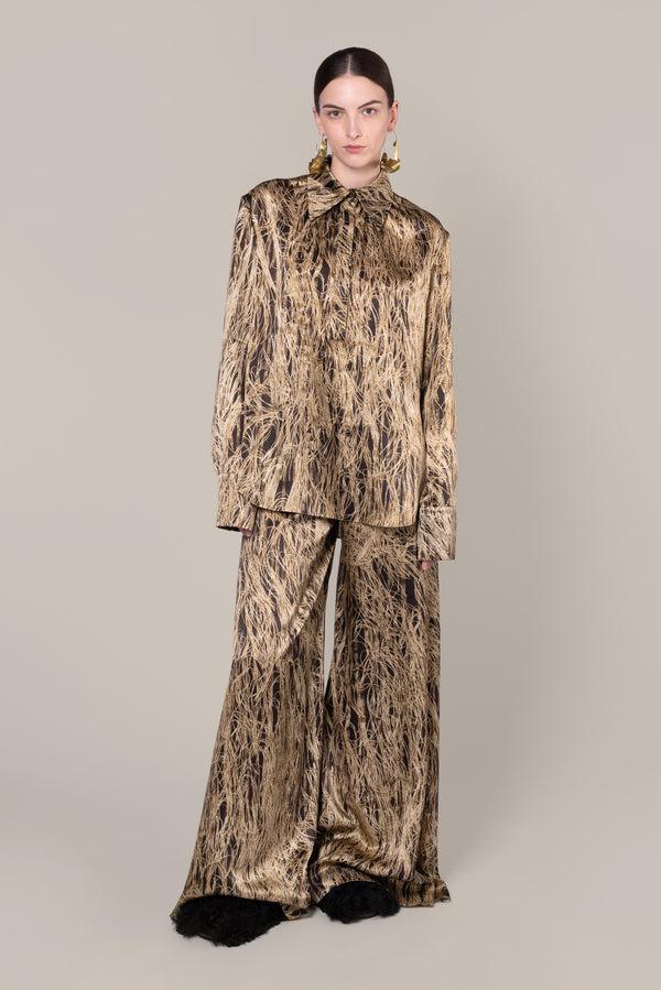 roksanda ilincic Women's Designer Silk Top in Gold