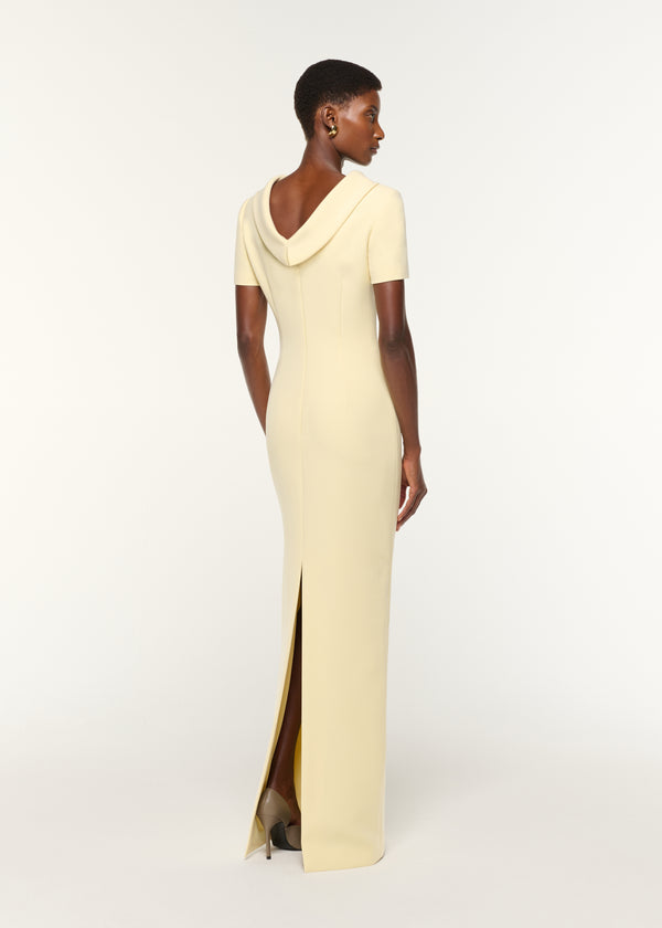 Roland Mouret Collared Crepe Gown Red