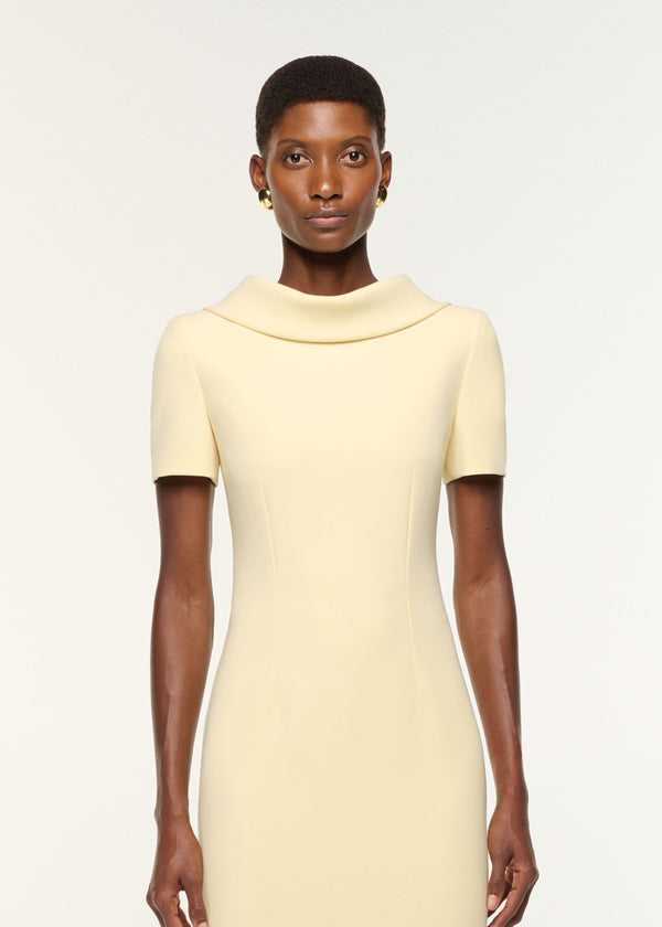 Roland Mouret Collared Crepe Gown Red