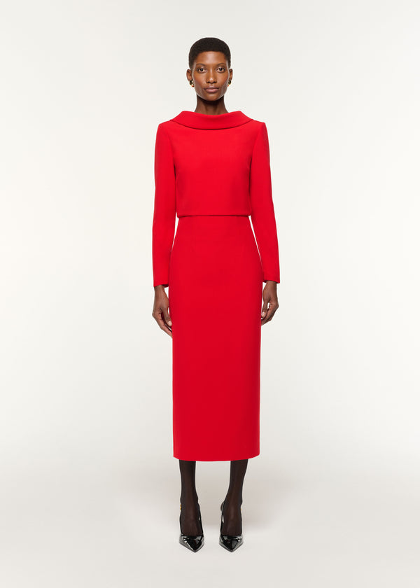 roland mouret Crepe Column Skirt Red