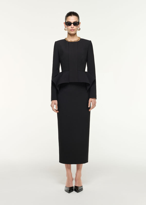 roland mouret Crepe Midi Skirt Black