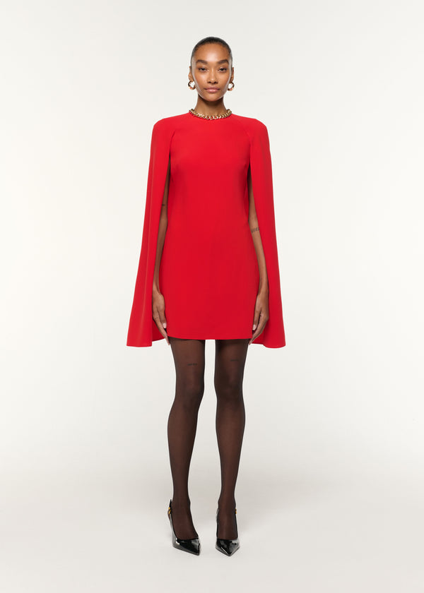roland mouret Light Cady Cape Dress Red