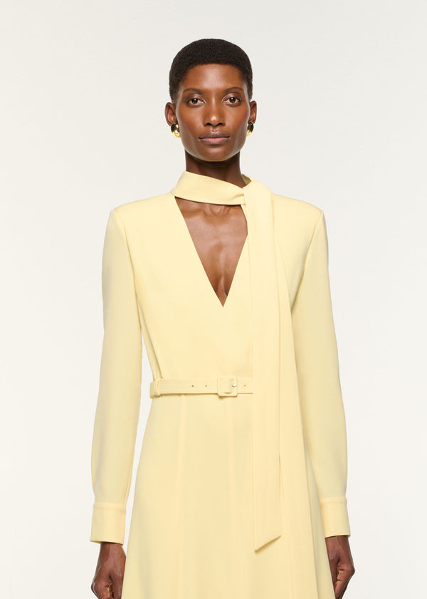 Roland Mouret Light Cady Cut Out Dress Yellow