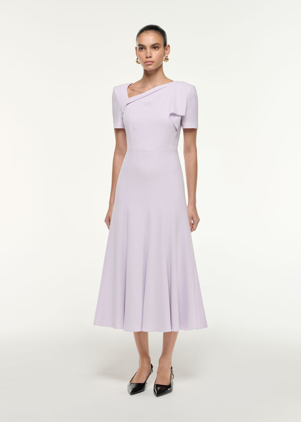 Roland Mouret Shoulder Drape Midi Dress Black