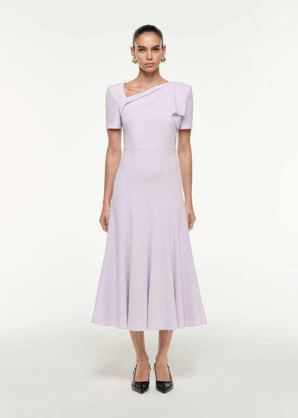 roland mouret Shoulder Drape Midi Dress Black