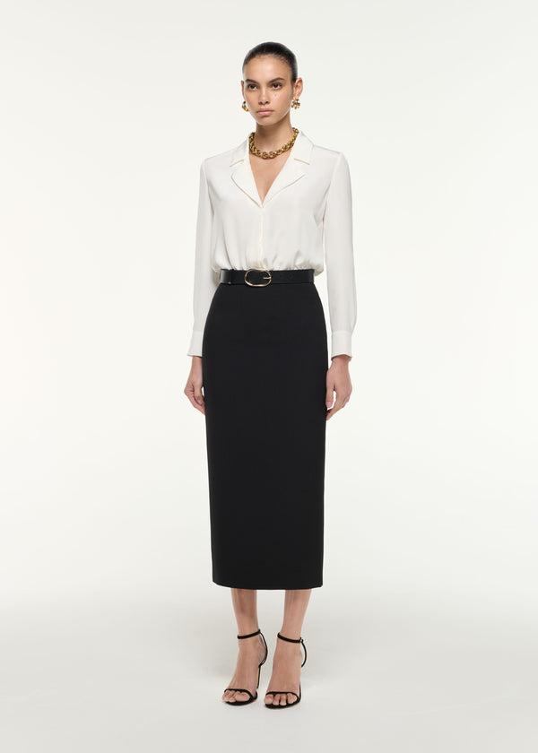 Roland Mouret Silk Bodysuit White