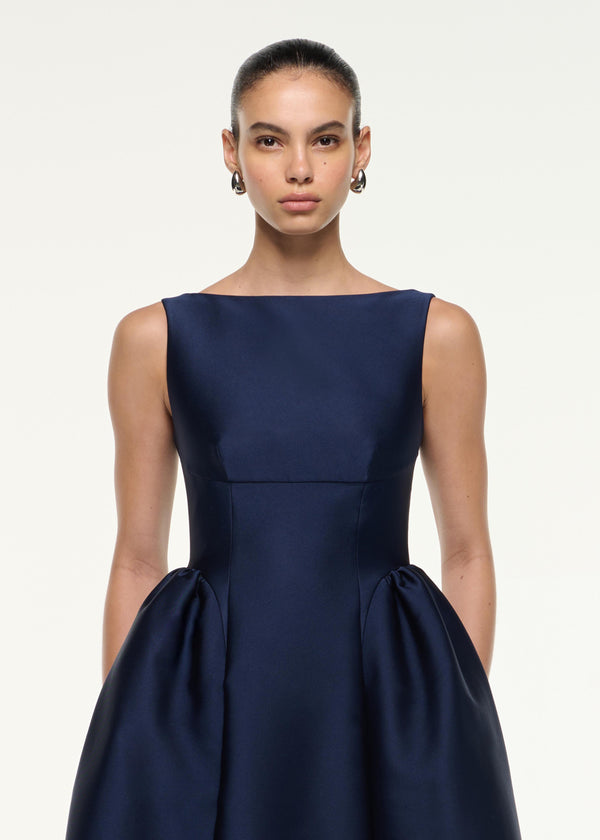 Roland Mouret Taffeta Midi Dress Navy