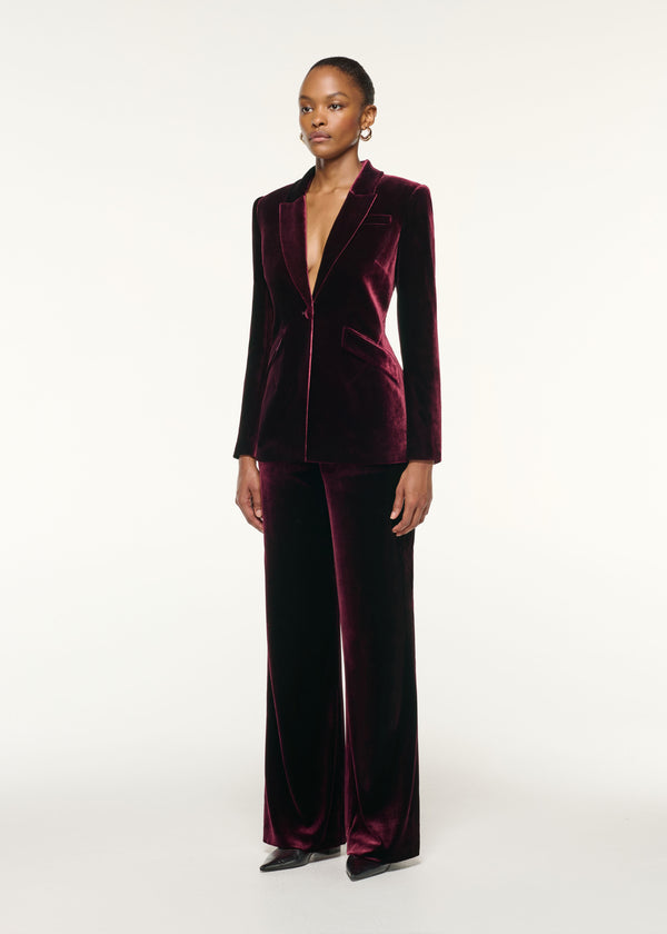 Roland Mouret Tailored Velvet Jacket Mulberry