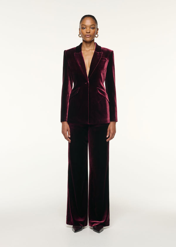 roland mouret Tailored Velvet Jacket Mulberry