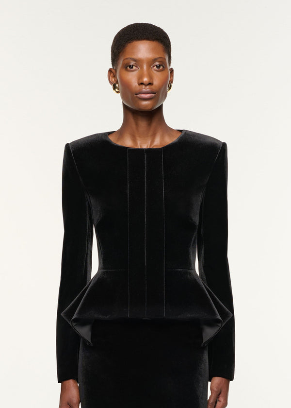 Roland Mouret Velvet Midi Skirt Black