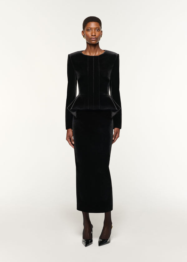 roland mouret Velvet Peplum Jacket Black