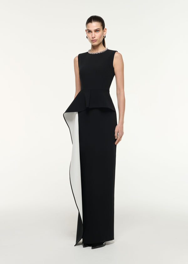 Roland Mouret Waist Drape Gown Monochrome