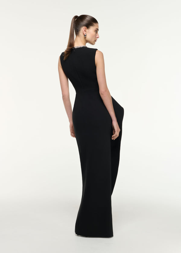 Roland Mouret Waist Drape Gown Monochrome