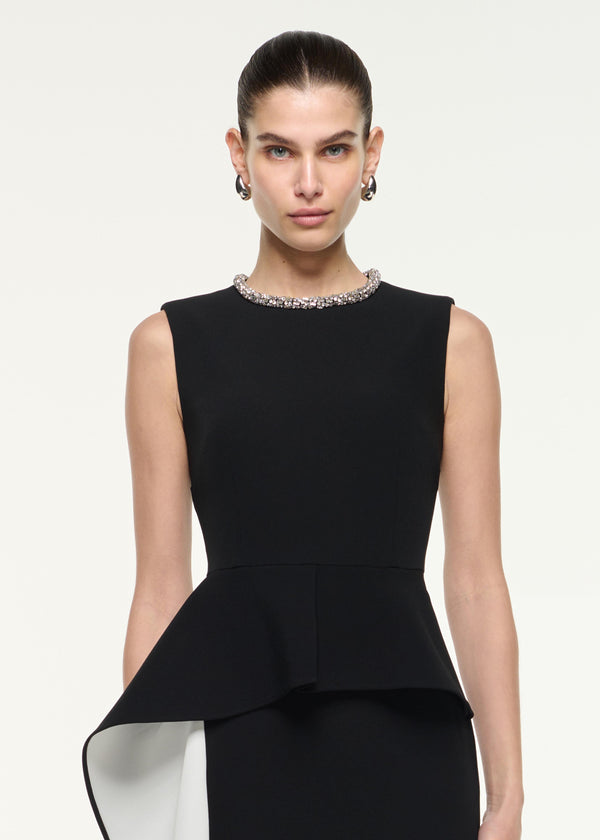 Roland Mouret Waist Drape Gown Monochrome