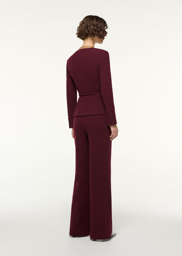 Roland Mouret Wool Origami Peplum Drape Jacket Mulberry