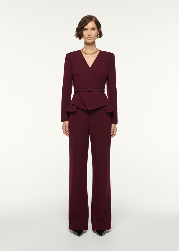 roland mouret Wool Origami Peplum Drape Jacket Mulberry