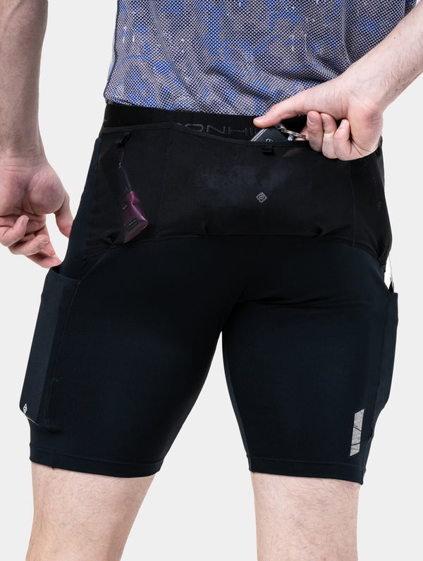 Ronhill Men's Tech All-Terrain 8" Stretch Short R009 All Black