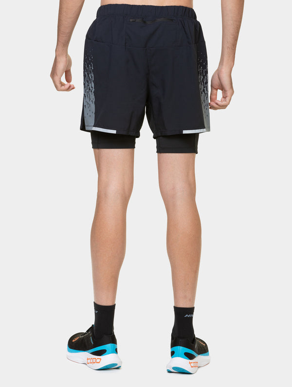 Ronhill Men's Tech Reflect 5" Twin Short R954 Black/Reflect