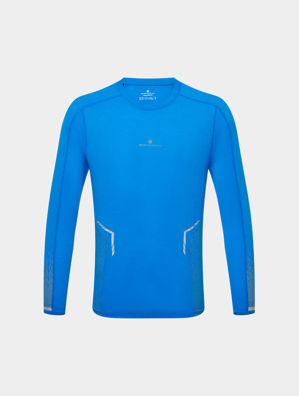 Ronhill Men's Tech Reflect L/S Tee 01307 ElecBlueMarl/Reflect