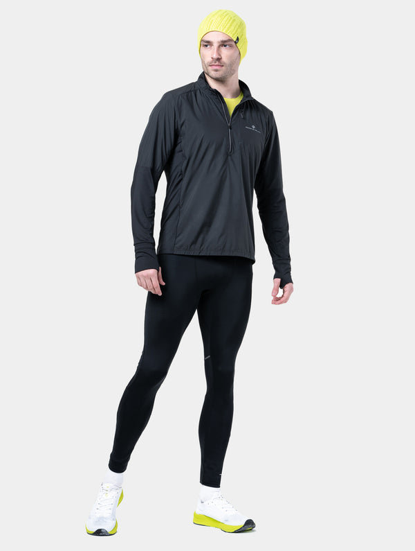 ronhill Men's Tech Wind-Block 1/2 Zip R009 All Black