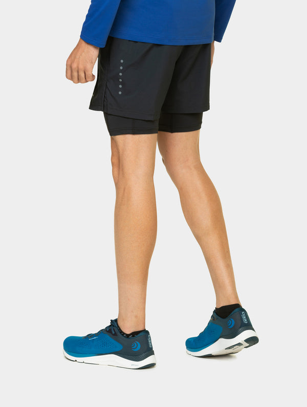 Ronhill Men's Core 5" Twin Short R009 All Black