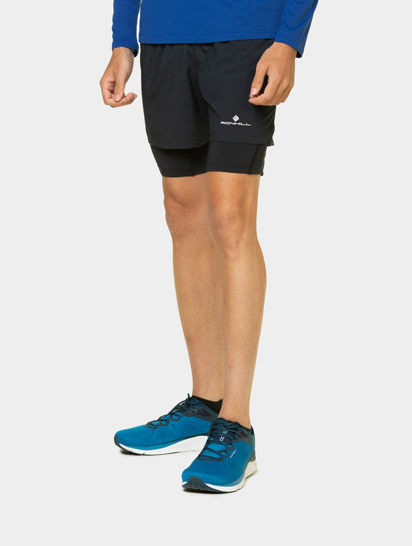 ronhill Men's Core 5" Twin Short R009 All Black
