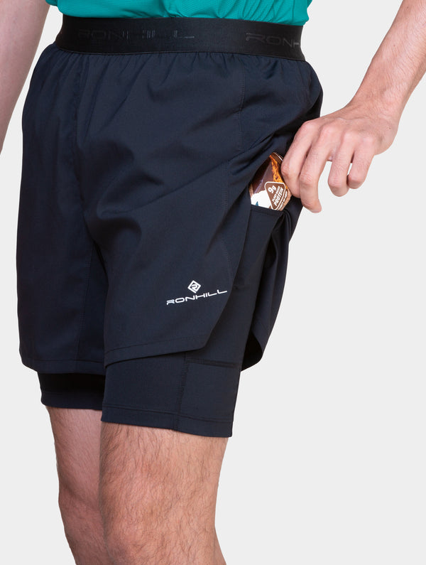 ronhill Men's Tech 5" Twin Short R009 All Black