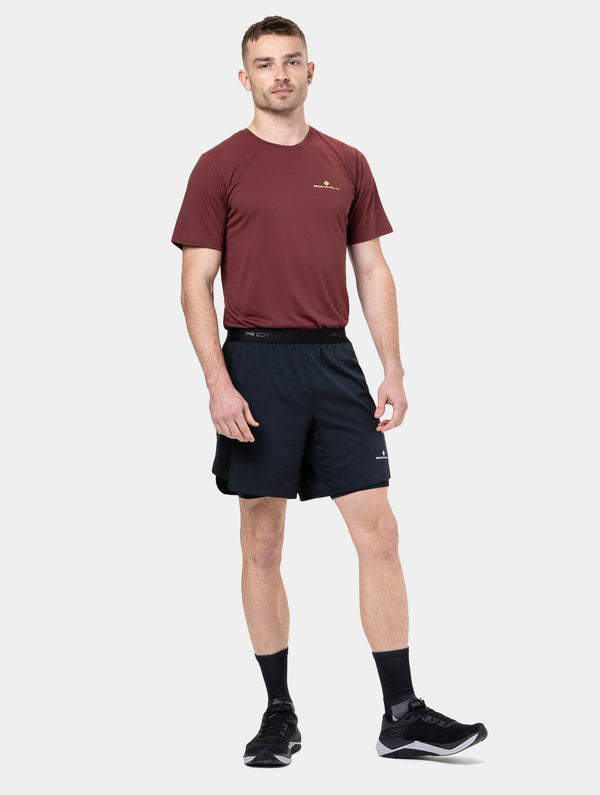 Ronhill Men's Tech 7" Twin Short R009 All Black