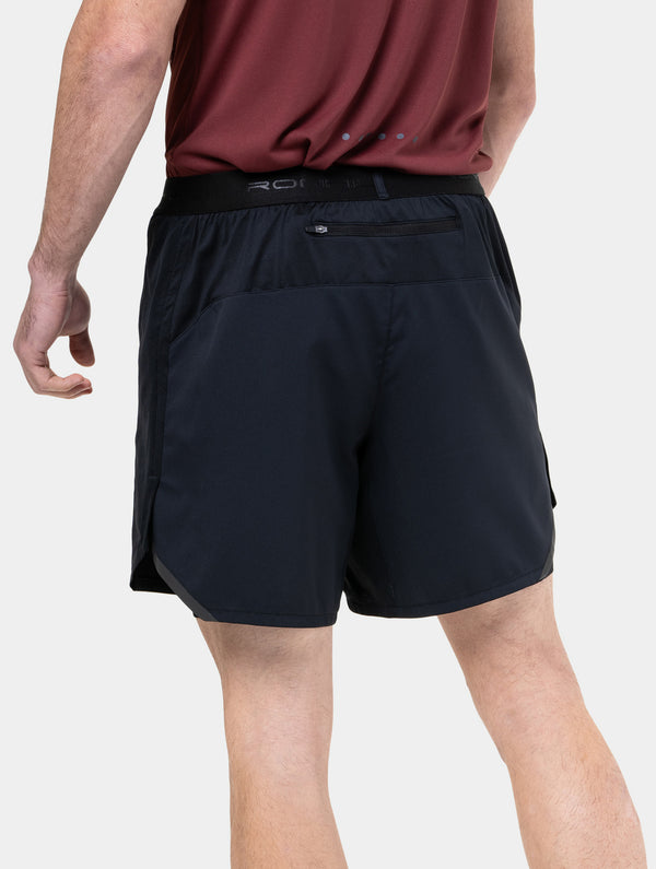 Ronhill Men's Tech 7" Twin Short R009 All Black