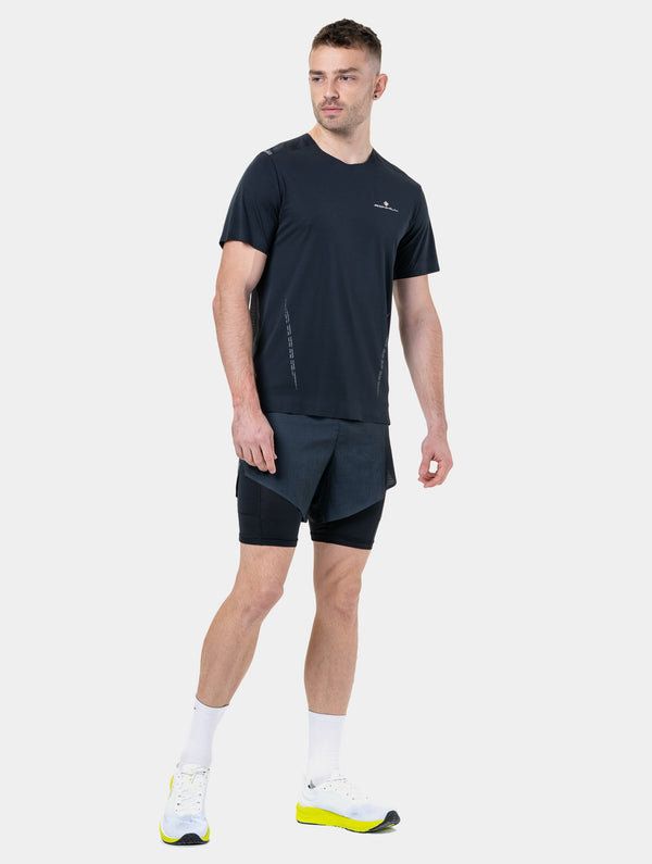 Ronhill Men's Tech Race Twin Short R009 All Black